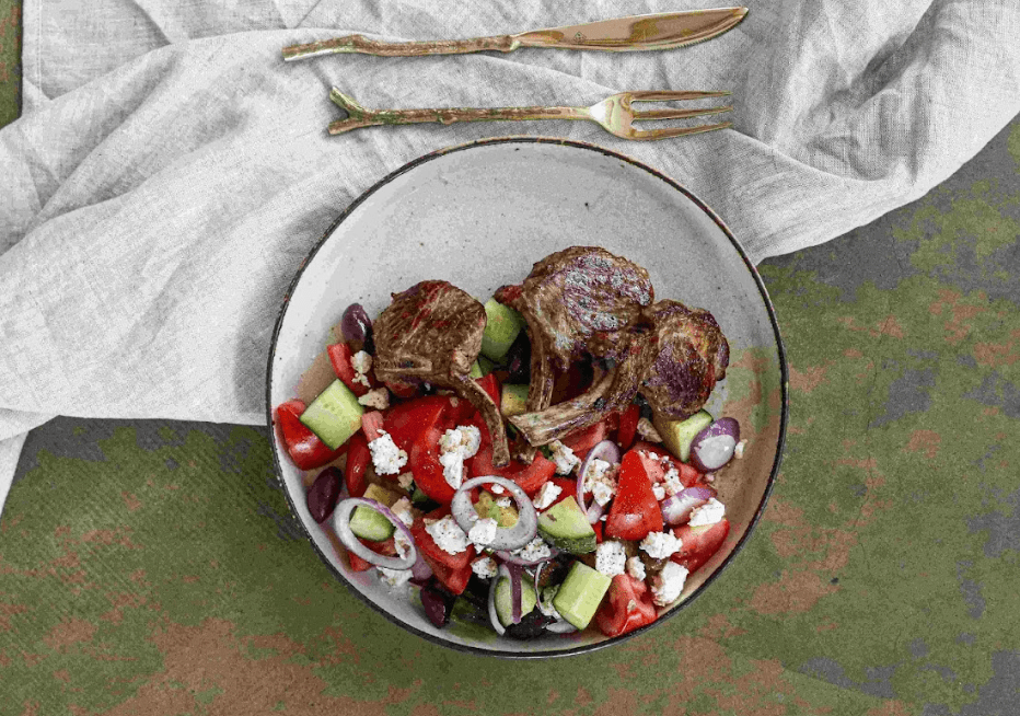 Lamb Cutlets & Greek Salad - TRANSFORM by Fitaz