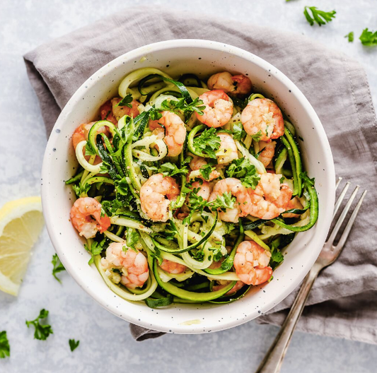 Garlic Lemon Shrimp Zoodles - TRANSFORM by Fitaz
