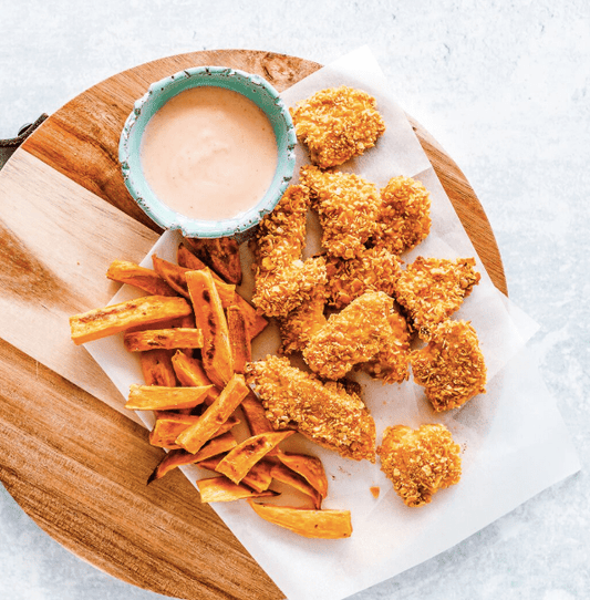 Healthy Chicken Nuggets and Fries - TRANSFORM by Fitaz