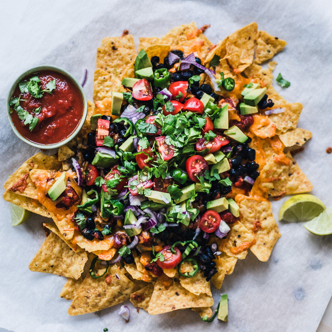 Treat Yourself! Cheesy Black Bean Nachos!