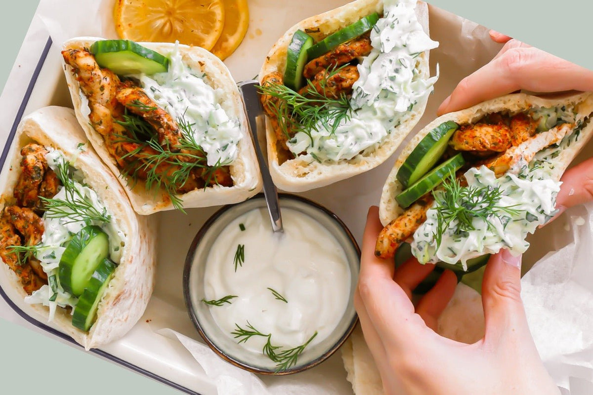 Sheet Pan Chicken Pita with Herby Ranch Recipe