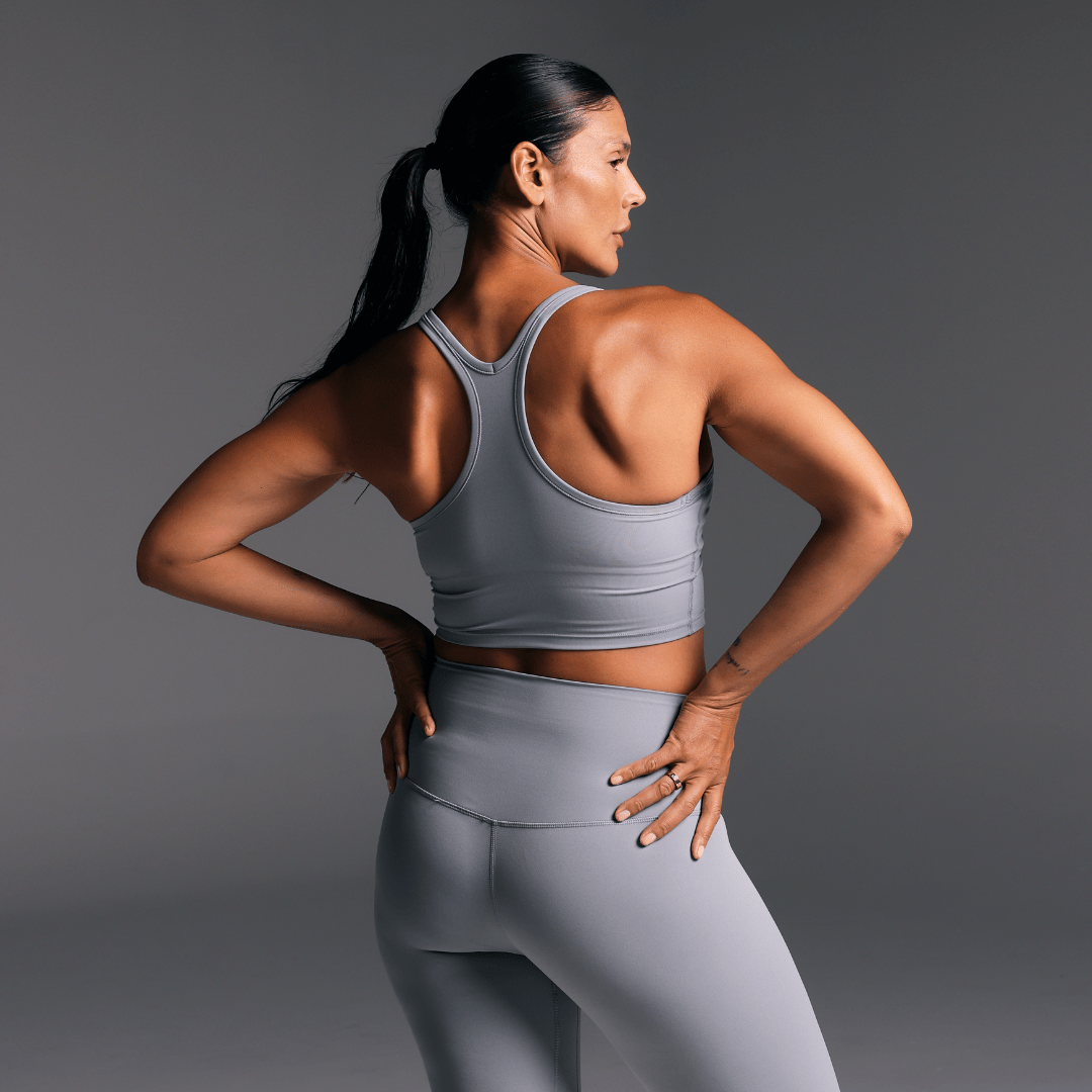 Elevate Racer Back Crop Sky Gray - TRANSFORM by Fitaz