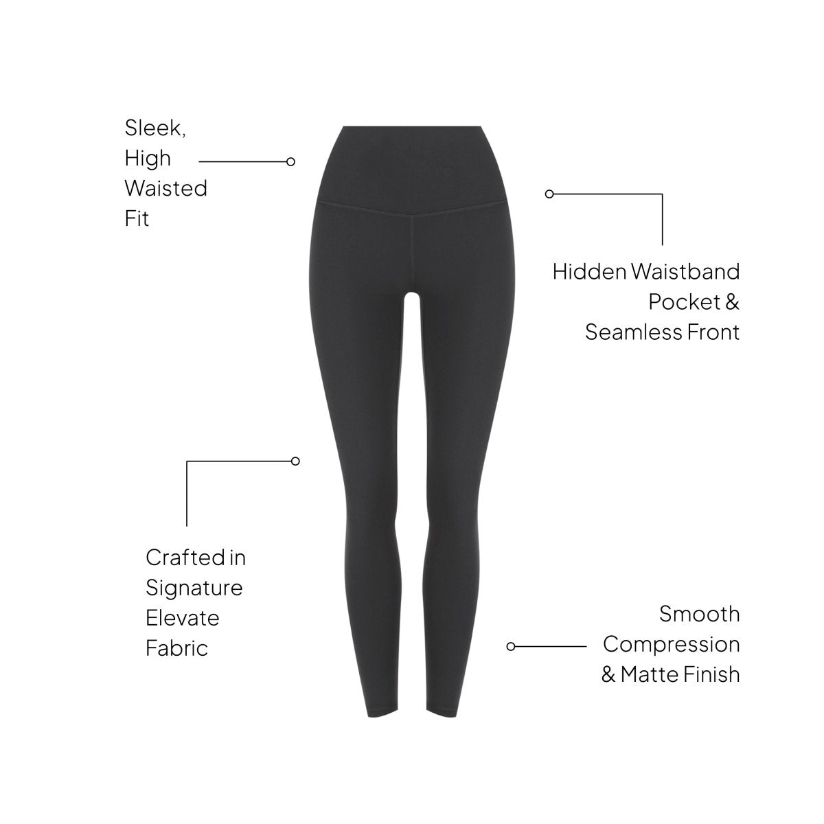 Elevate High Waist Tights Black - TRANSFORM by Fitaz