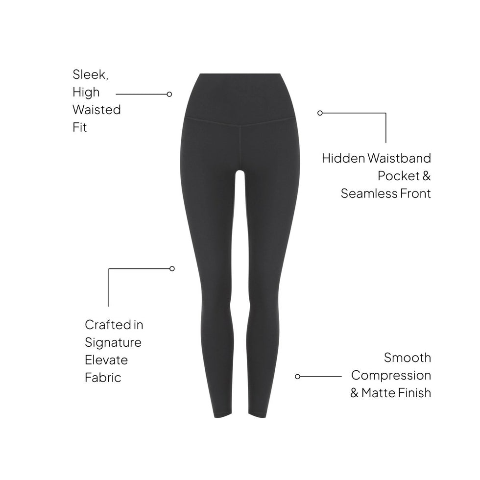 Elevate High Waist Tights Black - TRANSFORM by Fitaz