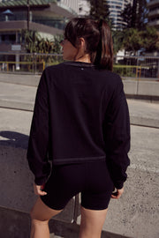 'Better Everyday' Relaxed LS Top - Black
