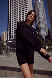 'Better Everyday' Relaxed LS Top - Black